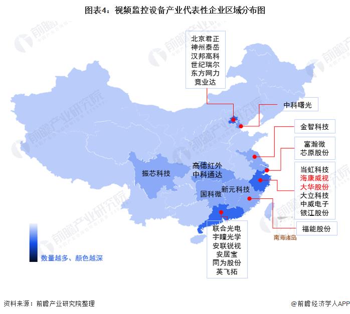 Chart 4: Regional Distribution Map of Representative Enterprises in Video Surveillance Equipment Industry