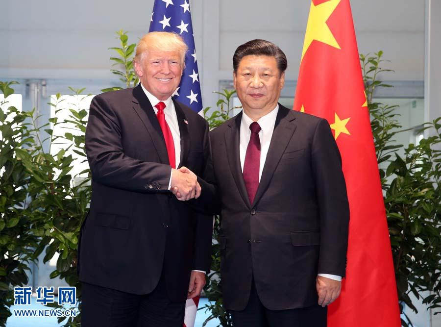 On July 8, the Supreme Leader of president met with US President Trump after the conclusion of the G-20 Summit in Hamburg. (Photo by Xinhua News Agency reporter Yao Dawei)